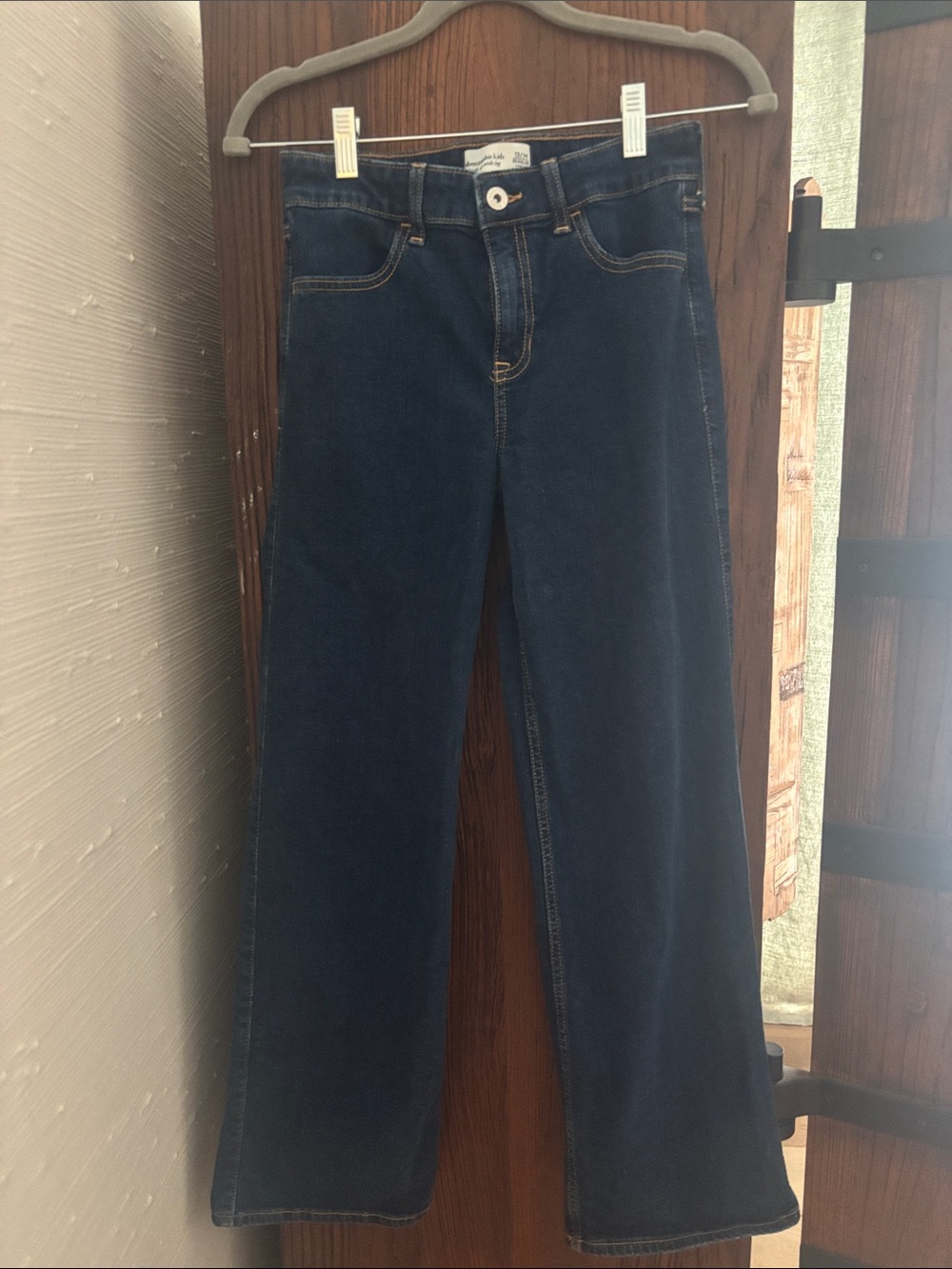 Abercrombie Kids Dark Blue High Rise Wide Leg Jeans